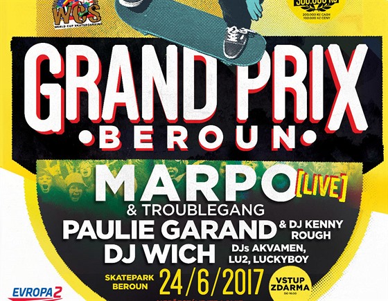 Závod série Mistrovství svta ve skateboardingu bude opt hostit Grand Prix Beroun presented by Vans