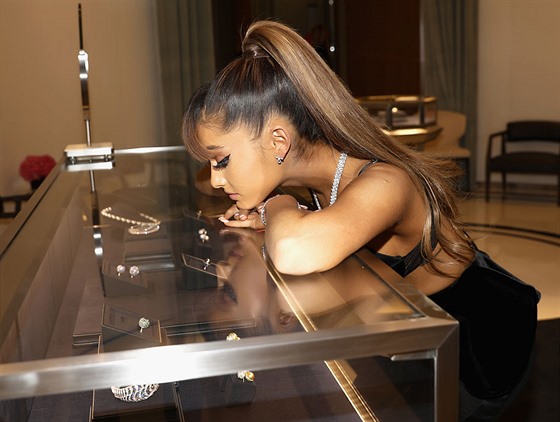 In this handout photo provided by Jones Crow, Ariana Grande attends Tiffany &amp; Co.'s unveiling of the newly renovated Beverly Hills store and debut of 2016 Tiffany masterpieces at Tiffany &amp; Co. on October 13, 2016 in Beverly Hills, California. ***