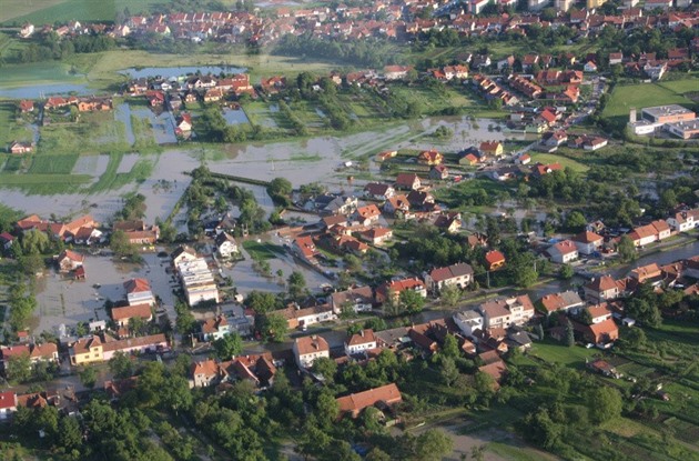 Rozvodnná eka Olava v Kunovicích v ervnu 2010.