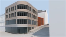 Vizualizace nového domu, který vyroste na místě po zbouraném paláci Baťa v... Vizualizace nového domu, který vyroste na místě po zbouraném paláci Baťa v...