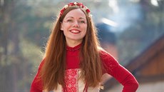 Běloruská dívka na oslavě východoslovanského svátku Maslenica, který probíhá v... Běloruská dívka na oslavě východoslovanského svátku Maslenica, který probíhá v...