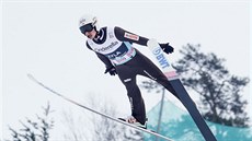 Polák Piotr yla bhem závodu Svtového poháru v letech na lyích ve Vikersundu.