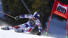 Alexis Pinturault v obřím slalomu v Soldeu. Alexis Pinturault v obřím slalomu v Soldeu.