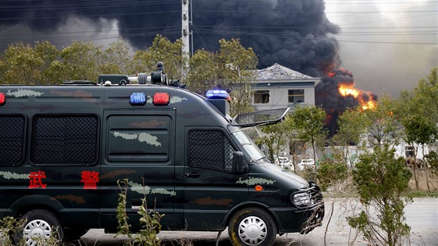 Exploze otsla chemickou tovrnou ve vchodonsk provincii iang-su. (21. bezna 2019)