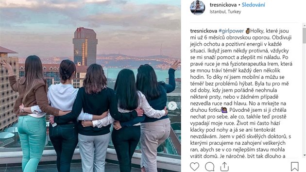 Youtuberka Kristna Tenikov podkovala na Instagramu lkam z nemocnice v Istanbulu (bezen 2019).