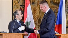 Ministr zahraničních věcí ČR Tomáš Petříček (vpravo) a libanonský ministr... Ministr zahraničních věcí ČR Tomáš Petříček (vpravo) a libanonský ministr...