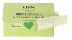 Matující papírky se zeleným ajem Green Tea Blotting Paper, NYX Professional, 159 K