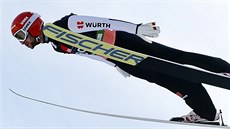 Německý skokan na lyžích Markus Eisenbichler při letech v Planici. Německý skokan na lyžích Markus Eisenbichler při letech v Planici.