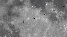 Měsíc, ISS, Mezinárodní vesmírná stanice, transit, (22. března, 2019, Nové... Měsíc, ISS, Mezinárodní vesmírná stanice, transit, (22. března, 2019, Nové...