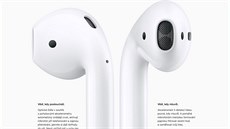 Druhá generace sluchátek Apple AirPods.