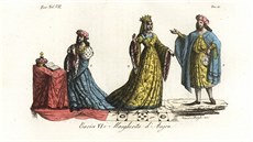Král Jindich VI. a Markéta z Anjou s komoím. Vybraní komoí vak podle nových...