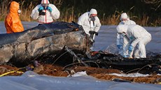 Experti a technici zkoumají trosky letadla, které se zřítilo nedaleko německého... Experti a technici zkoumají trosky letadla, které se zřítilo nedaleko německého...