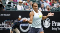 Američanka Madison Keysová během tenisového turnaje v Charlestonu. Američanka Madison Keysová během tenisového turnaje v Charlestonu.