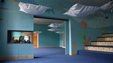 Dětské oddělení knihovny připomíná vodní svět. Jsou zde i akvária. Dětské oddělení knihovny připomíná vodní svět. Jsou zde i akvária.