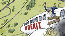 Britská premiérka Theresa Mayová kladivem a hebíky zachrauje letadlo tsn...