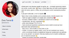 Ewa Farna potila své fanouky na Facebooku (1. dubna 2019)