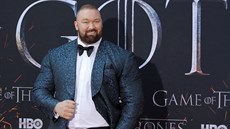 Hafthor Júlíus Björnsson na premiée závrené ady seriálu Hra o trny (Radio...