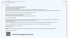 Vyděračský e-mail, před kterým varuje Policie ČR. Vyděračský e-mail, před kterým varuje Policie ČR.