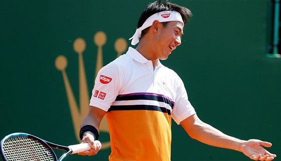 Nespokojený japonský tenista Kei Niikori na turnaji v Monte Carlu