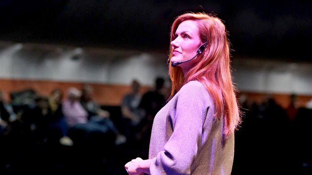 Gabriela Koukalová na besedě v brněnském Sono Centrum Gabriela Koukalová na besedě v brněnském Sono Centrum
