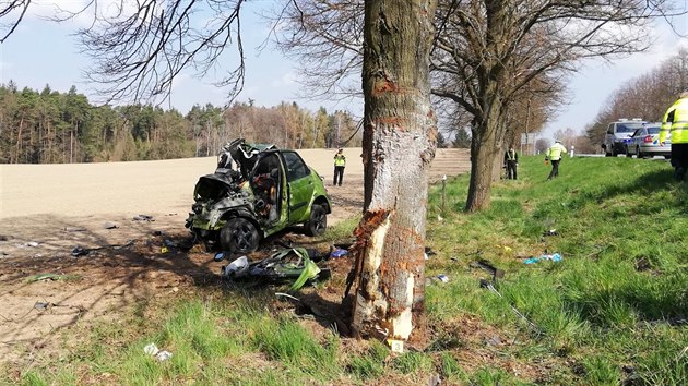 Nehoda osobnho auta na Tborsku (13. 4. 2019)