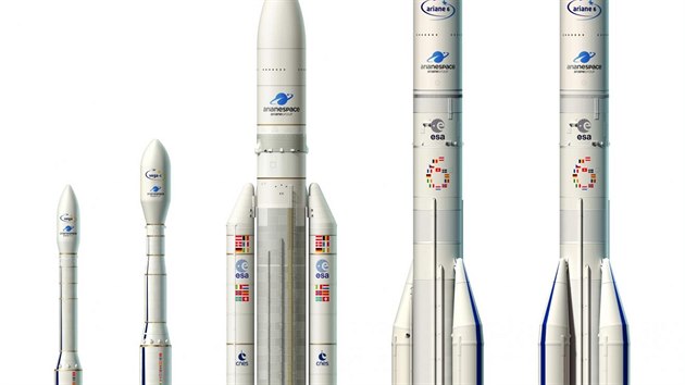 Rodina evropskch raket, od nejmen Vegy, pes souasnou Ariane 5 a po vyvjenou Ariane 6 (od 2020). Avak ani u nejnovj Ariane 6 se nepot s motorickm pistvnm.
