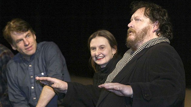 Herec Radomil Uhl (vpravo) na premie filmu Sktek (bezen 2005)