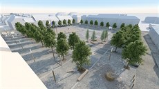 Návrh architektů, který počítá s jeho vydlážděním, bez záhonů a trávníku, se... Návrh architektů, který počítá s jeho vydlážděním, bez záhonů a trávníku, se...