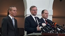 Předsedové Pirátů Ivan Bartoš, ODS Petr Fiala a KDU-ČSL Marek Výborný oznámili,... Předsedové Pirátů Ivan Bartoš, ODS Petr Fiala a KDU-ČSL Marek Výborný oznámili,...
