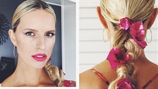 Modelka Karolína Kurková sladila svůj květinový cop s líčením. Modelka Karolína Kurková sladila svůj květinový cop s líčením.