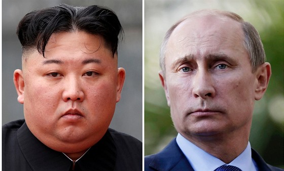 Kim ong-un (vlevo) a Vladimir Putin.