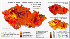 Mapa sucha pro období do 15. do 21. dubna. Mapa sucha pro období do 15. do 21. dubna.