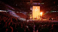 Atmosféra v aréně Žalgirisu Kaunas před zápasem s Fenerbahce Istanbul Atmosféra v aréně Žalgirisu Kaunas před zápasem s Fenerbahce Istanbul