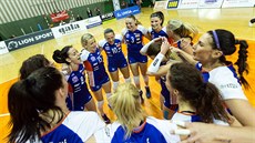Olomoucké volejbalistky oslavují extraligový titul.