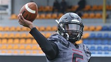 Reggie Langford (vlevo) z Vysočina Gladiators v zápase s Brno Alligators Reggie Langford (vlevo) z Vysočina Gladiators v zápase s Brno Alligators