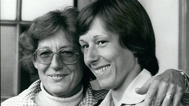 Martina Navrtilov a jej maminka Jana (Wimbledon, 6. ervna 1979)