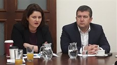 Předseda ČSSD a ministr vnitra Jan Hamáček a místopředsedkyně strany a... Předseda ČSSD a ministr vnitra Jan Hamáček a místopředsedkyně strany a...