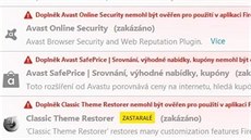 Zablokované doplňky zkomplikovaly život uživatelům prohlížeče Firefox. Zablokované doplňky zkomplikovaly život uživatelům prohlížeče Firefox.
