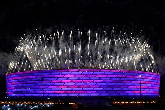 Olympijský stadion v Baku, který 29. kvtna hostí finále Evropské ligy, pi...