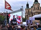Dnes večer se na Staroměstském náměstí konala další demonstrace za nezávislost justice. Dnes večer se na Staroměstském náměstí konala další demonstrace za nezávislost justice.