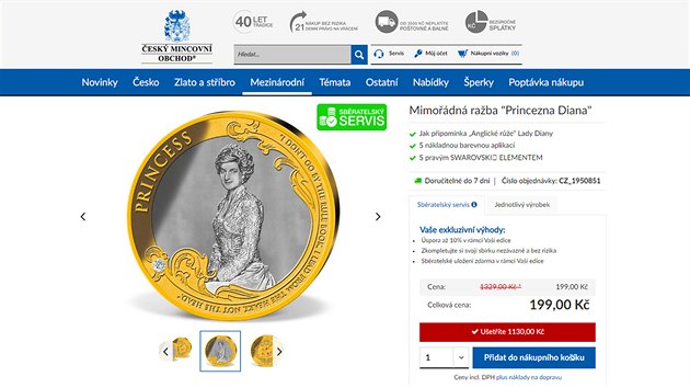Sběratelská plaketa s hlavou princezny Diany v nabídce Českého mincovního... Sběratelská plaketa s hlavou princezny Diany v nabídce Českého mincovního...