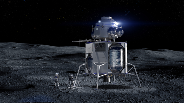 Přistávací modul Blue Moon má být podle zakladatele společnosti Blue Origin... Přistávací modul Blue Moon má být podle zakladatele společnosti Blue Origin...