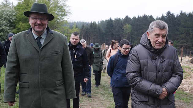 Generln editel Lesy R Josef Vojek a premir Andrej Babi (15. kvtna 2019)