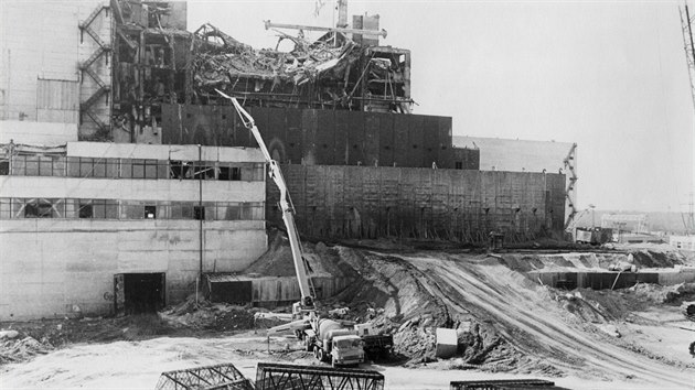 Elektrrna ernobyl po havrii v roce 1986