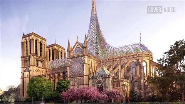 Katedrla Notre-Dame by mohla zahradu pod sklennou stechou