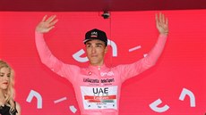 Valerio Conti se raduje z průběžného vedení, které drží po sedmé etapě... Valerio Conti se raduje z průběžného vedení, které drží po sedmé etapě...
