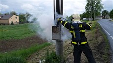 Požár rozvodné krabice způsobili ptáci. Požár rozvodné krabice způsobili ptáci.