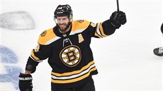 David Krejčí z Bostonu se raduje z gólu spoluhráče Charlieho Coyla (není na... David Krejčí z Bostonu se raduje z gólu spoluhráče Charlieho Coyla (není na...