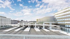 Vizualizace části úseku vlaku na ruzyňské letiště - Masarykovo nádraží v Praze. Vizualizace části úseku vlaku na ruzyňské letiště - Masarykovo nádraží v Praze.