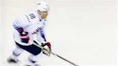 Americký kapitán Patrick Kane v akci na mistrovství světa Americký kapitán Patrick Kane v akci na mistrovství světa